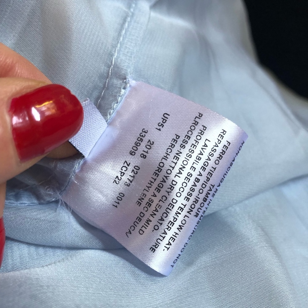 Rochas blue silk collared babydoll mini dress - Picture 7 of 9